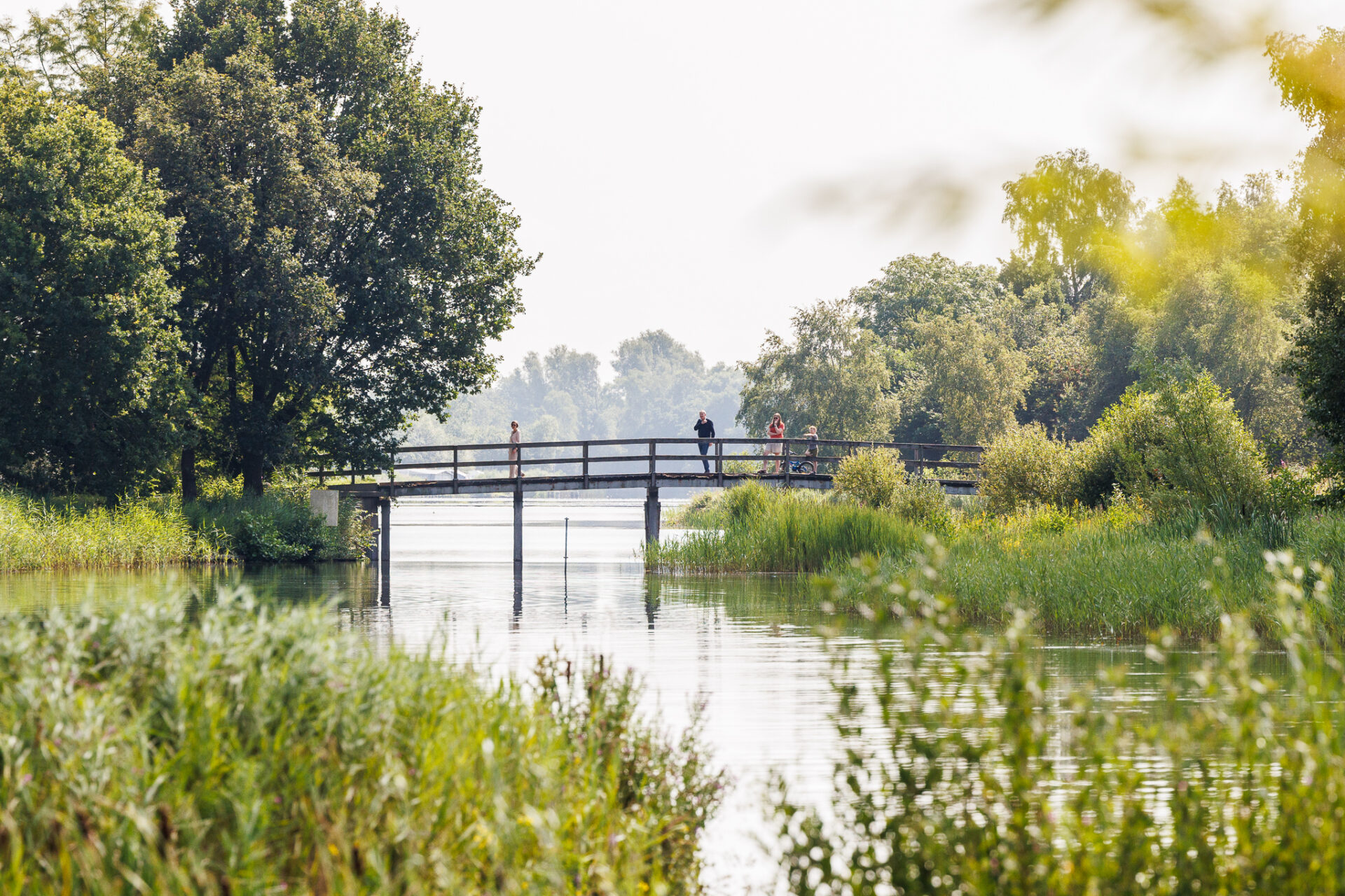 Vergezicht in het recreatiepark De Groene Ster in Leeuwarden